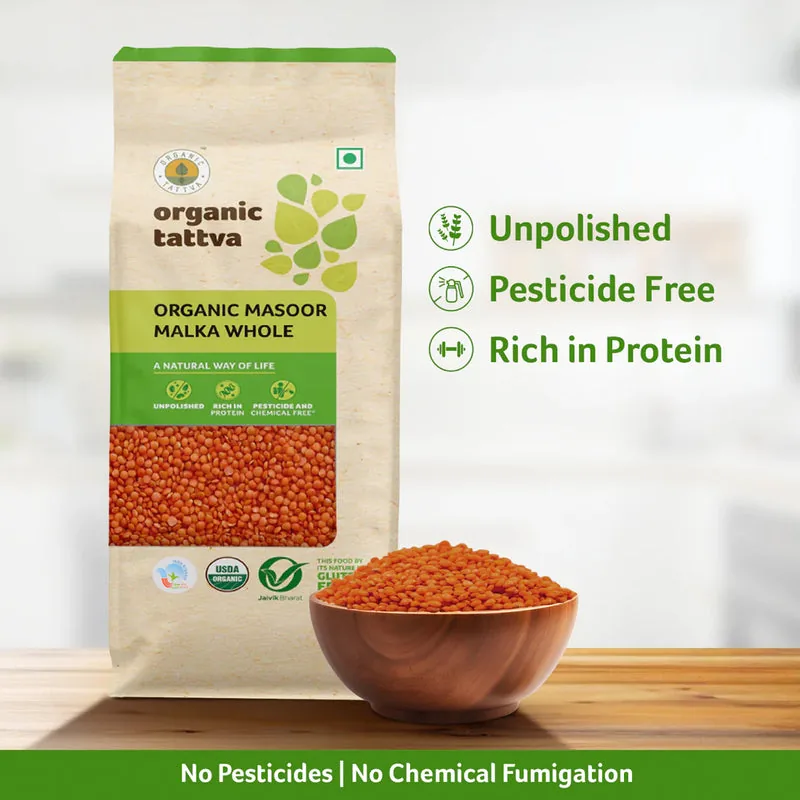 Organic Masoor Malka Whole
